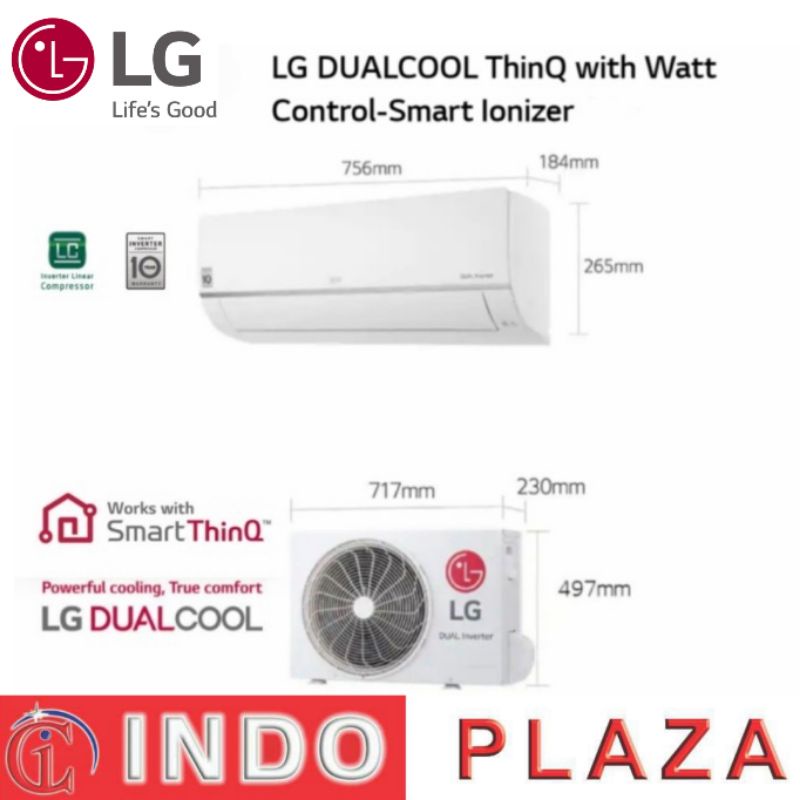 AC LG 1 PK E10SV5 DUAL INVERTER, WIFI THINQ, IONIZER
