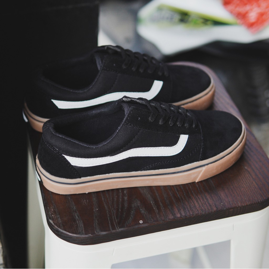 Sepatu Vans Oldskool Black Gum / Sneakers Pria Premium Kasual Sekolah Kuliah Bertali Murah