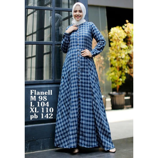 Gamis Asaki mayasari_Long Dress Terbaru_pakaian wanita_Baju model terbaru_Gamis Flanel