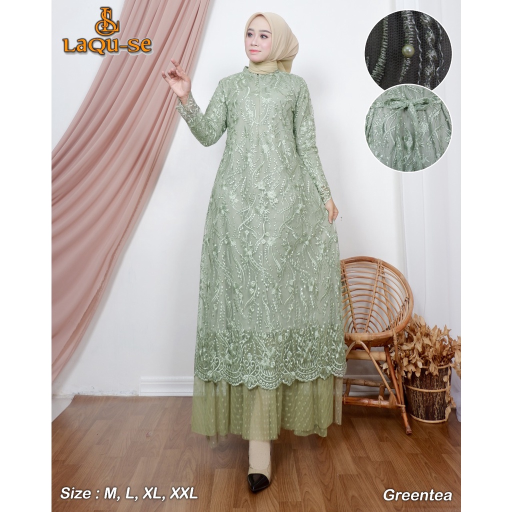 Gamis Tingkat modern dress Pesta Wanita Busui Friendly By Laquse_kebaya2