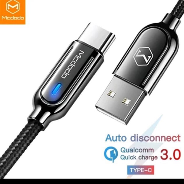 Mcdodo Kabel data TYPE C Gen 3 Auto disconnect cable Fast Charging