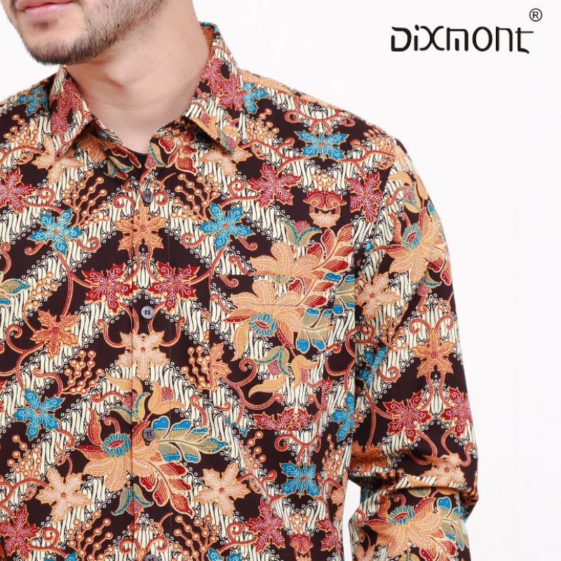 Dixmont Kemeja Pria Batik Panjang Hem BL00621