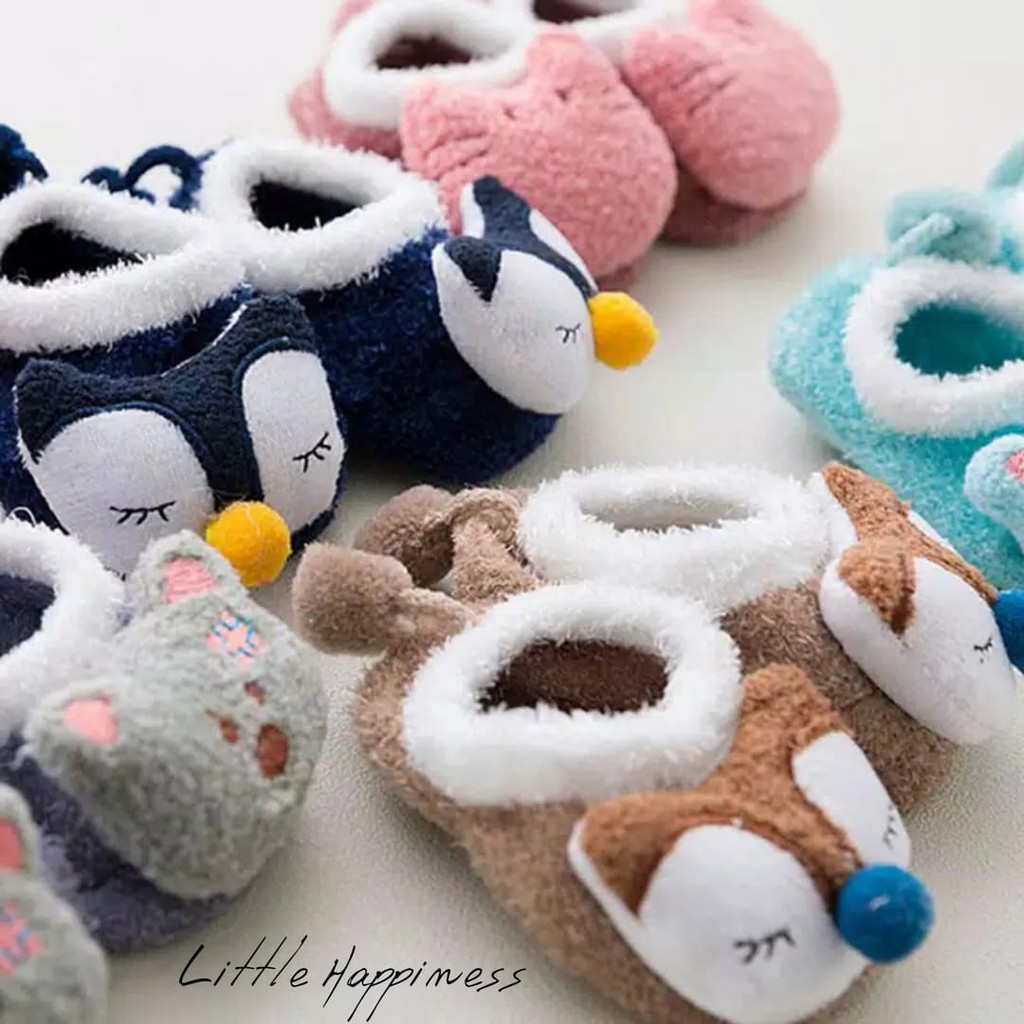 Kaos Kaki Fleece Bayi Fluffy Bulu Lembut Anti Slip Socks Motif Cute / Kaos Kaki Bayi Import