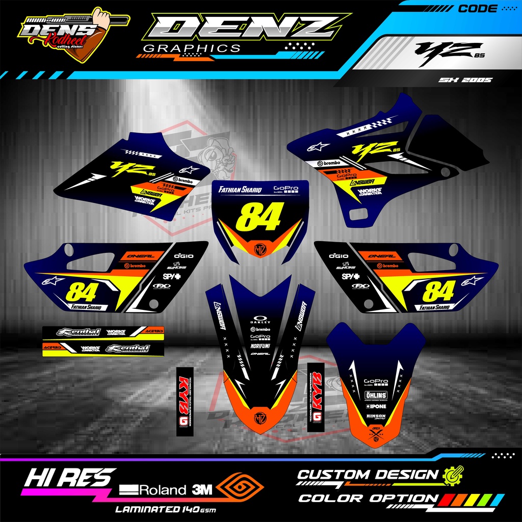 DECAL STICKER YZ85 NEW FREE CUSTOME NO NAMA STICKER YZ 85