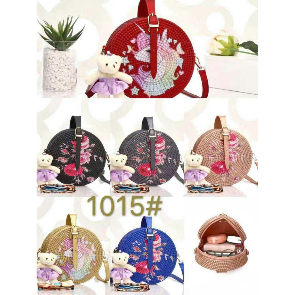 TAS WANITA - TAS IMPORT - TAS MURAH - TAS ROTAN - SLINGBAG JELLY MATTE BULAT 1015 JAKARTA