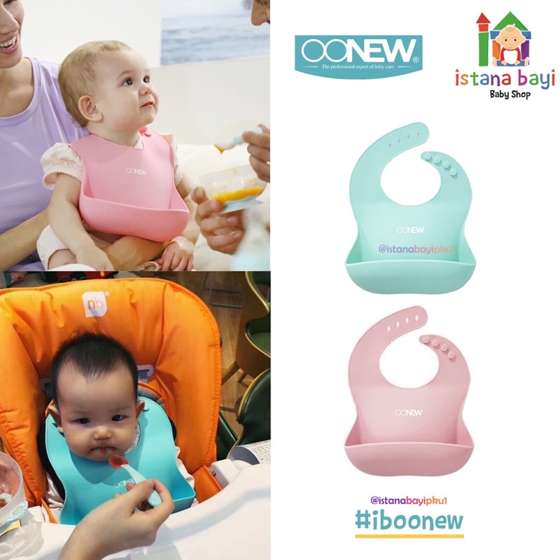 Oonew Silicone Baby Bib - Slaber Bayi/Celemek bayi anti air