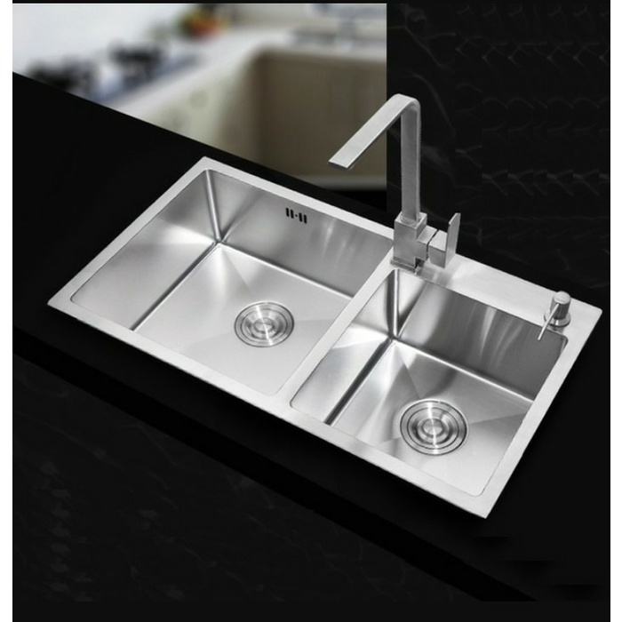 Wastafel - Kitchen Sink/Bak Cuci Piring Bolzano/2 Lobang Stainles Stainless