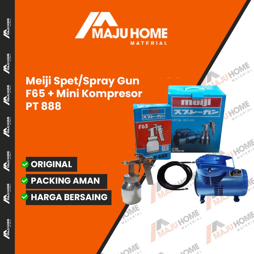Meiji Spet/Spray Gun F65 + Mini Kompresor PT 888 3850-065
