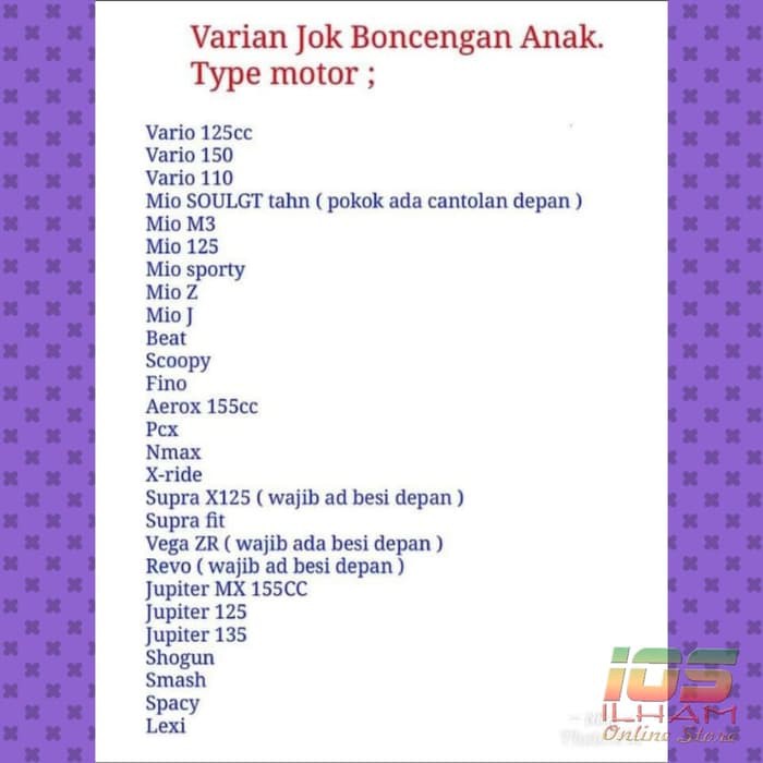 Jok Tambahan Boncengan Anak