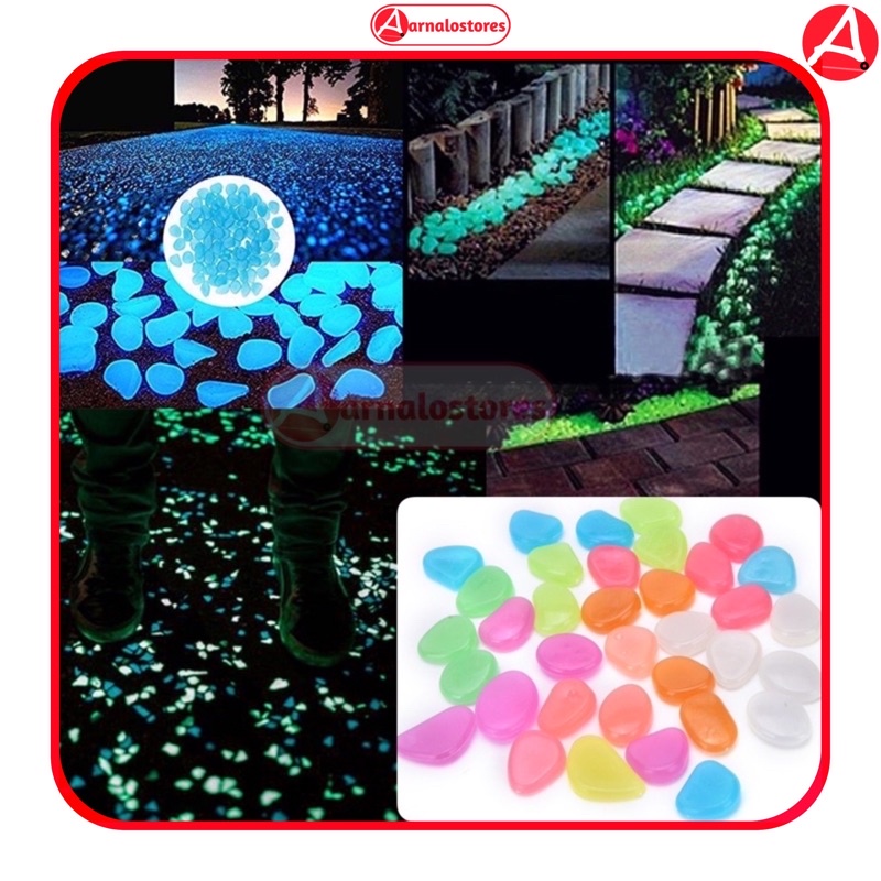 Batu Hias bisa menyala dalam gelap / Batu Hias Resin Dekorasi Glow in The Dark Garden Stone / Batu Aquarium / Batu Tanaman / Batu Taman