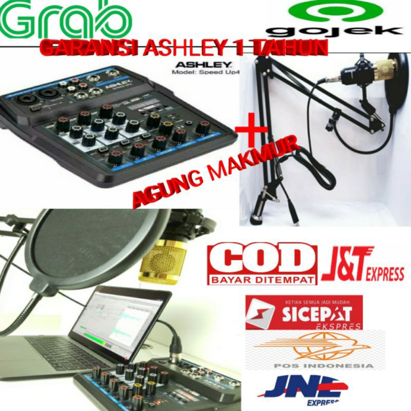 Paket podcast Mic BM 800 + Mixer Ashley speed UP 4