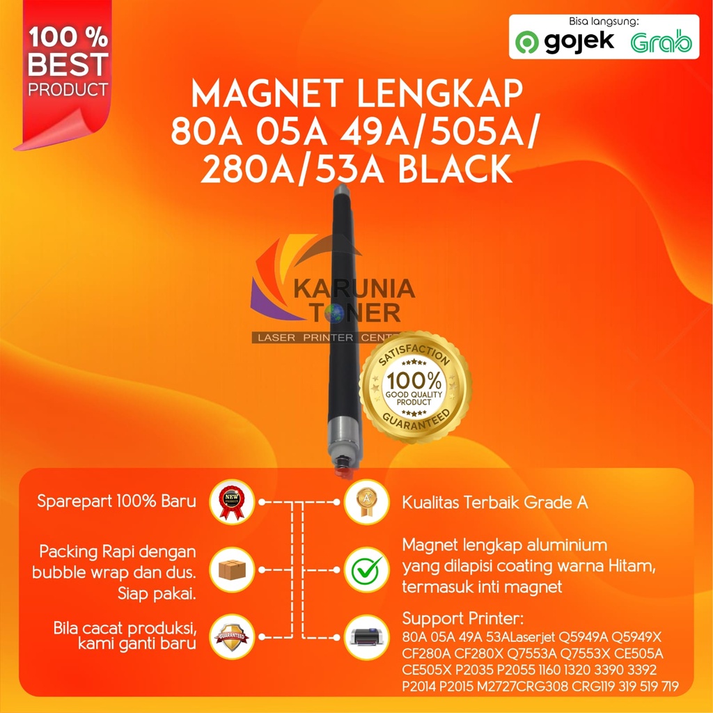 Magnet Roller Complete Lengkap 05A CE505A CE505X P2035 P2055 49A 53A 80A CF280A PRO400 CRG319 Black