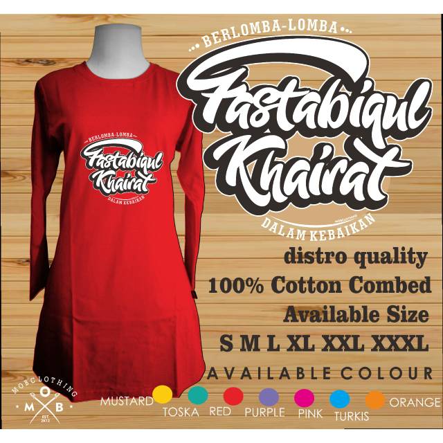 Pre Order Tunik Muslimah Sablon Fastabiqul Khairat