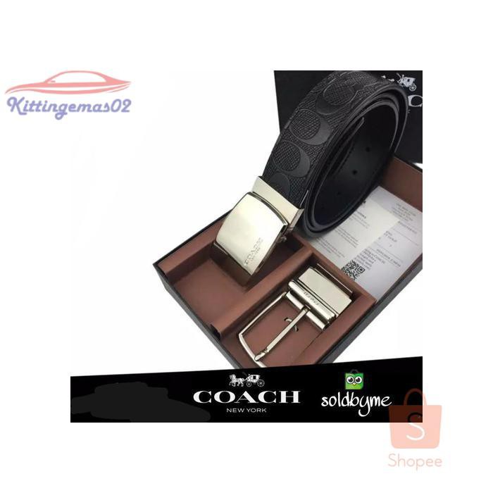 IKAT PINGGANG PRIA GESPER SABUK KTG2I1959 COACH FULLSET REVERSIBLE ORIGINAL
