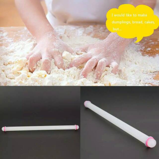 Rolling pin fondant anti lengket penggilas adonan kue silmat plunger spuit 1m sagu connector cetakan