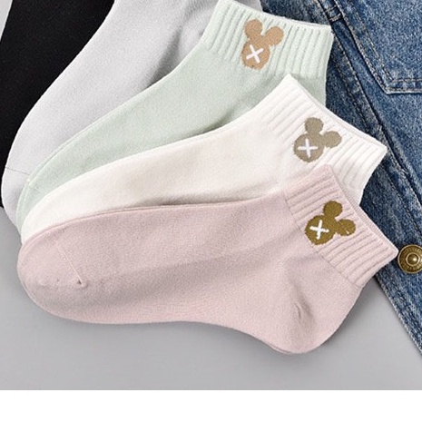 MURMURE.ID | KAOS KAKI WANITA UNISEX RENDA SOCK IMPORT KUALITAS PREMIUM MOTIF MIKI SMILE CS035 CS036-MIKI PINK