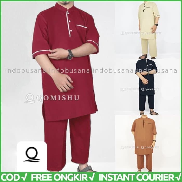 Koko Maroon Kombinasi Baju Koko Cowok Remaja Dewasa Kombinasi Mar HE950 Koko Pakistan Setelan Qomi
