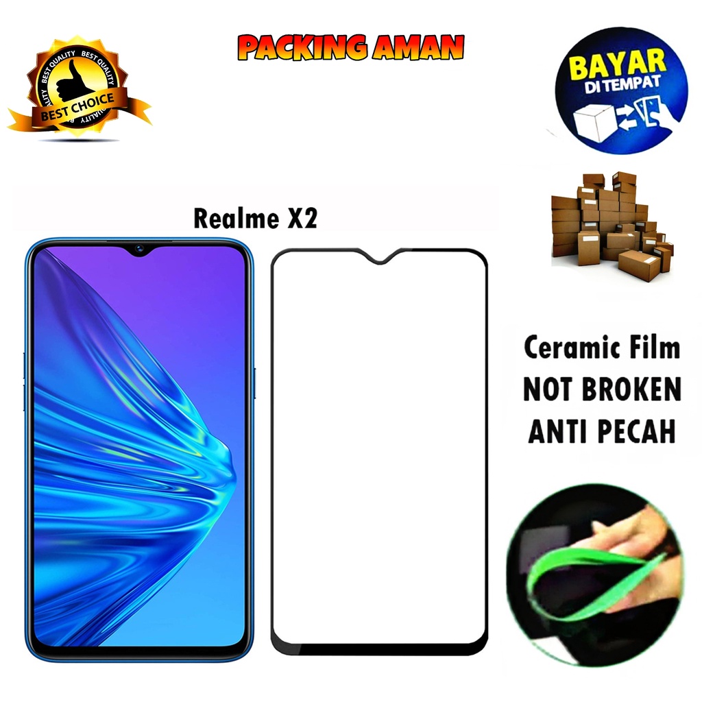 Tempered Glass Realme X2 2019 FULL COVER FULL SCREEN Ceramic Film Anti Gores