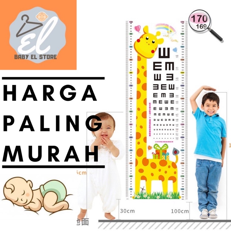 Import Sticker Height Stiker Dinding Pengukur Tinggi Badan Anak Alat Ukur Tinggi Wall sticker Height Kids