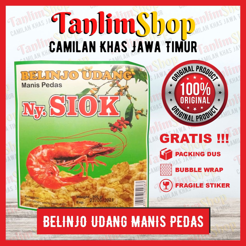 Krupuk / Kerupuk Blinjo Belinjo Pedas Manis Ny. Siok 300gr - TanlimShop