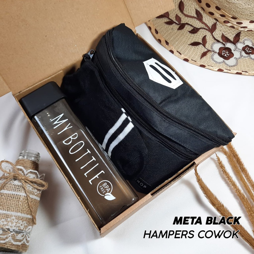 

Hampers Box Termurah / Gift Box / Kado Ulang Tahun Cowok, Pacar Gebetan Meta Black