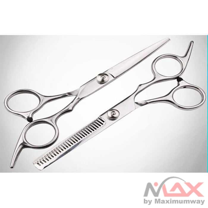 Gunting Sasak Rambut Untuk Salon Dan barbershop Professional Full Stainless Steel - BHT002 Professional Hairdressing Haircut Scissors 6 Inch 440C Barber Shop Hairdresser's Cutting Thinning Tools High Quality Salon Set