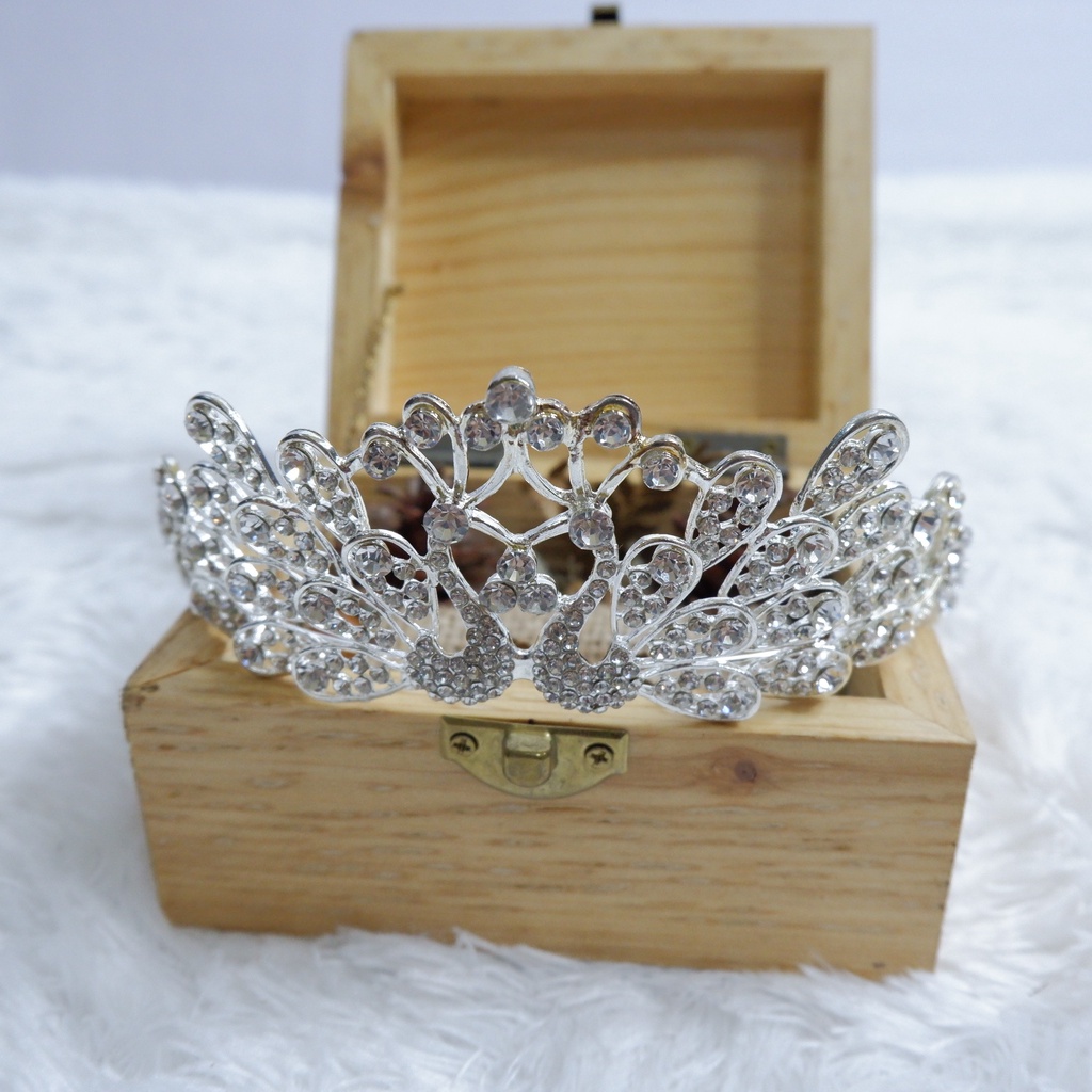 Mahkota/Tiara Angsa Swarovski Simpel 01 Silver