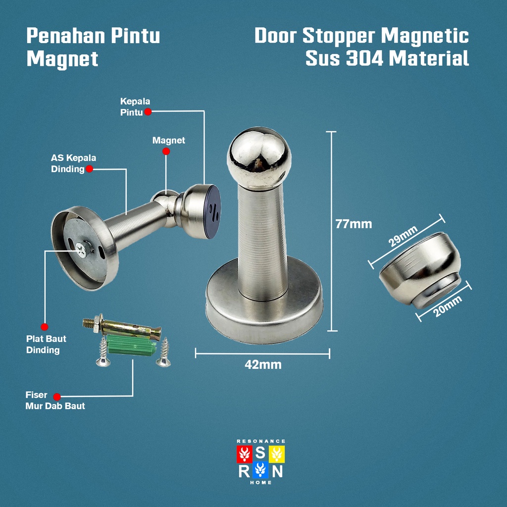 Door Stop Magnet / Penahan Pintu Stainless Resonance Home