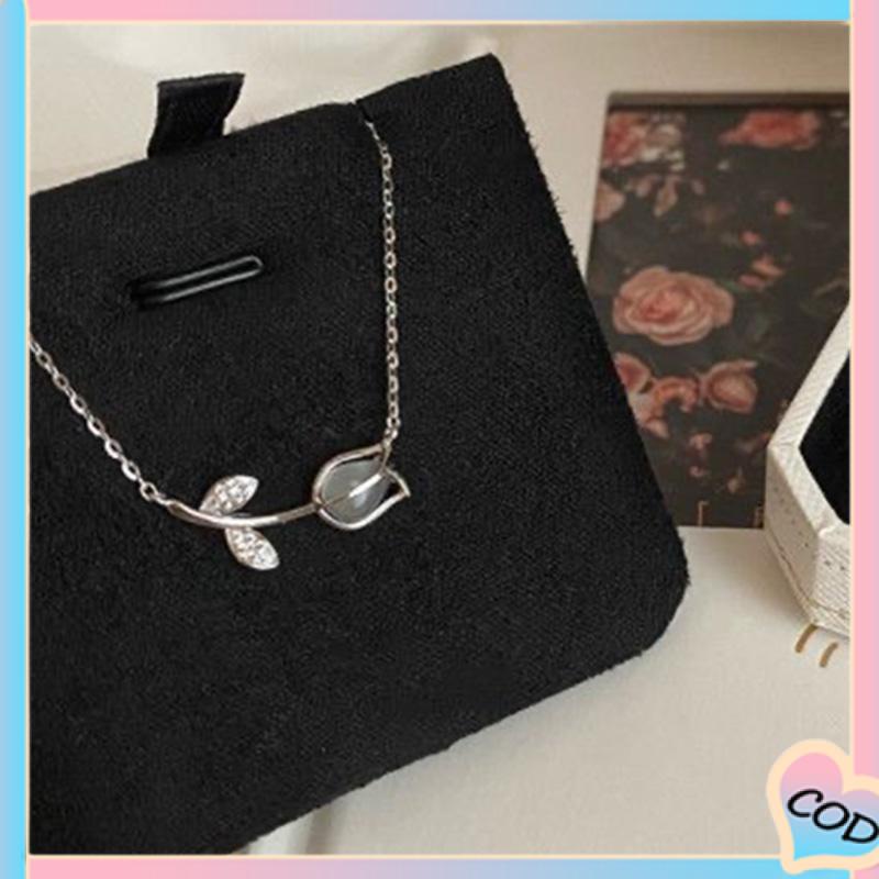 COD❤️Kalung Choker Liontin Bunga Mawar Gaya Korea Untuk Wanita-A.one