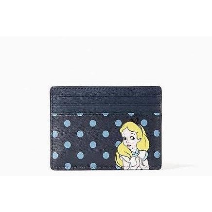 

DOmpet STNK Kate spade x disney alice slim card holder navy multi