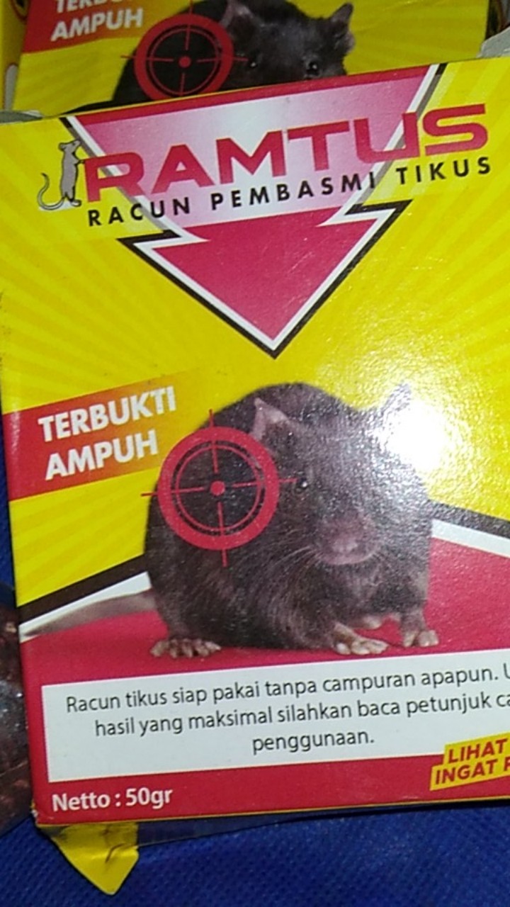 Ramtus Obat Racun Tikus Langsung Mati Kering Tidak Bau Sangat Ampuh Racun Pembasmi Tikus 4 Pack