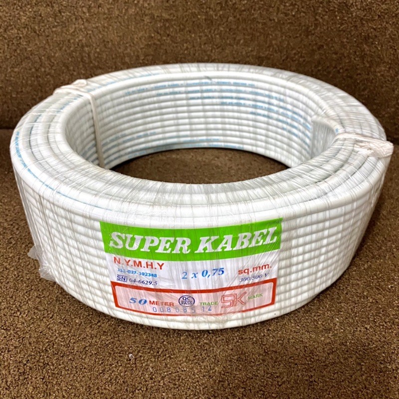 Super Kabel NYMHY 2x0.75 50 Meter BISA ORDER 1 Meter / Kabel Serabut NYMHY