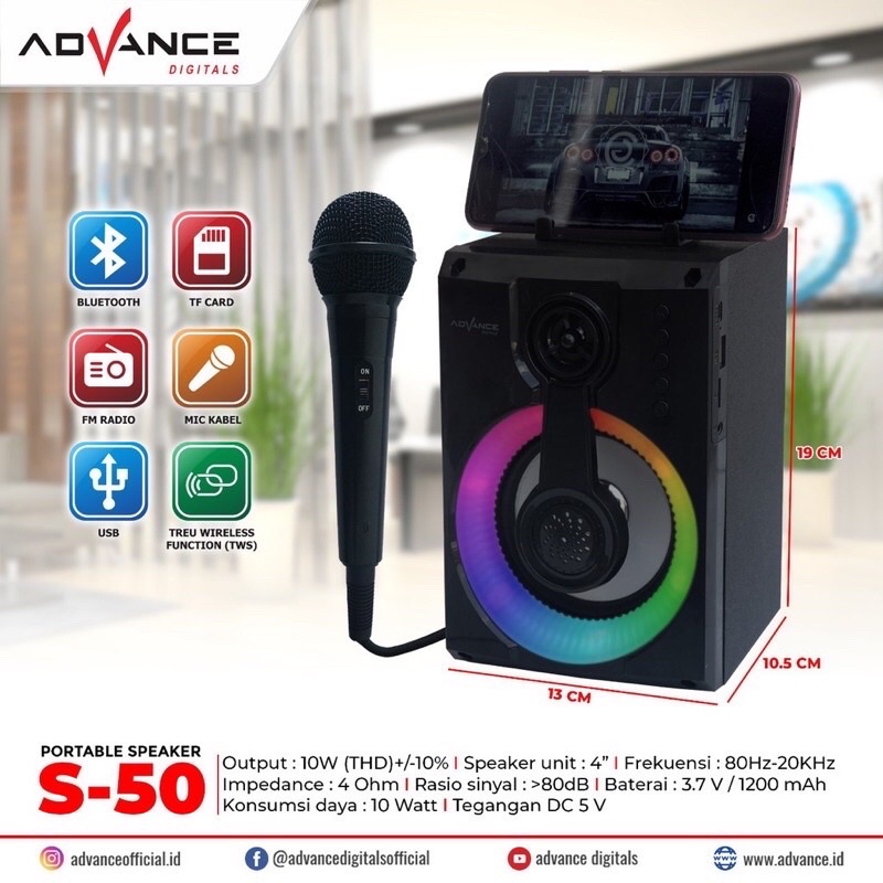 Speaker Mics portable Advance S50