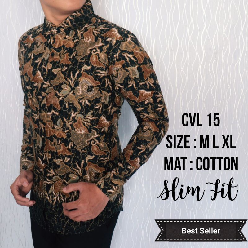 BAJU KEMEJA BATIK PRIA SLIM FIT MODERN LENGAN PANJANG SLIMFIT CHL 43