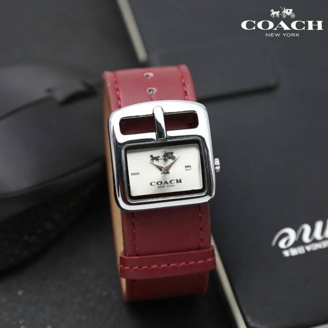 Terlaris  jam tangan wanita COACH L6076 model Gesper free box & baterai cadangan / Bisa Cod