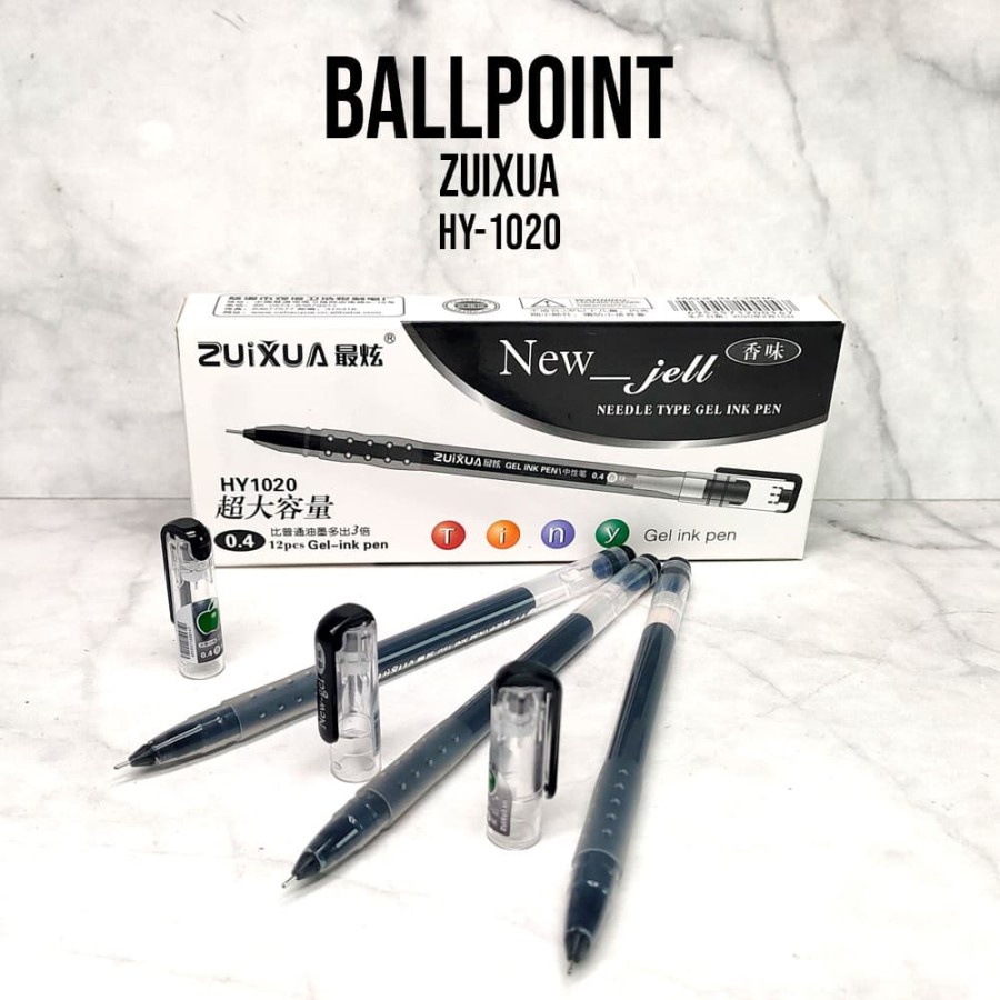 1 Lusin Gel Ink Pen - Ballpoint Zuixua HY 1020 New Jell 0.4mm