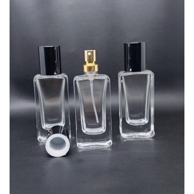 Botol Parfum V32652 30 ml Pump gold Tutup Hitam full