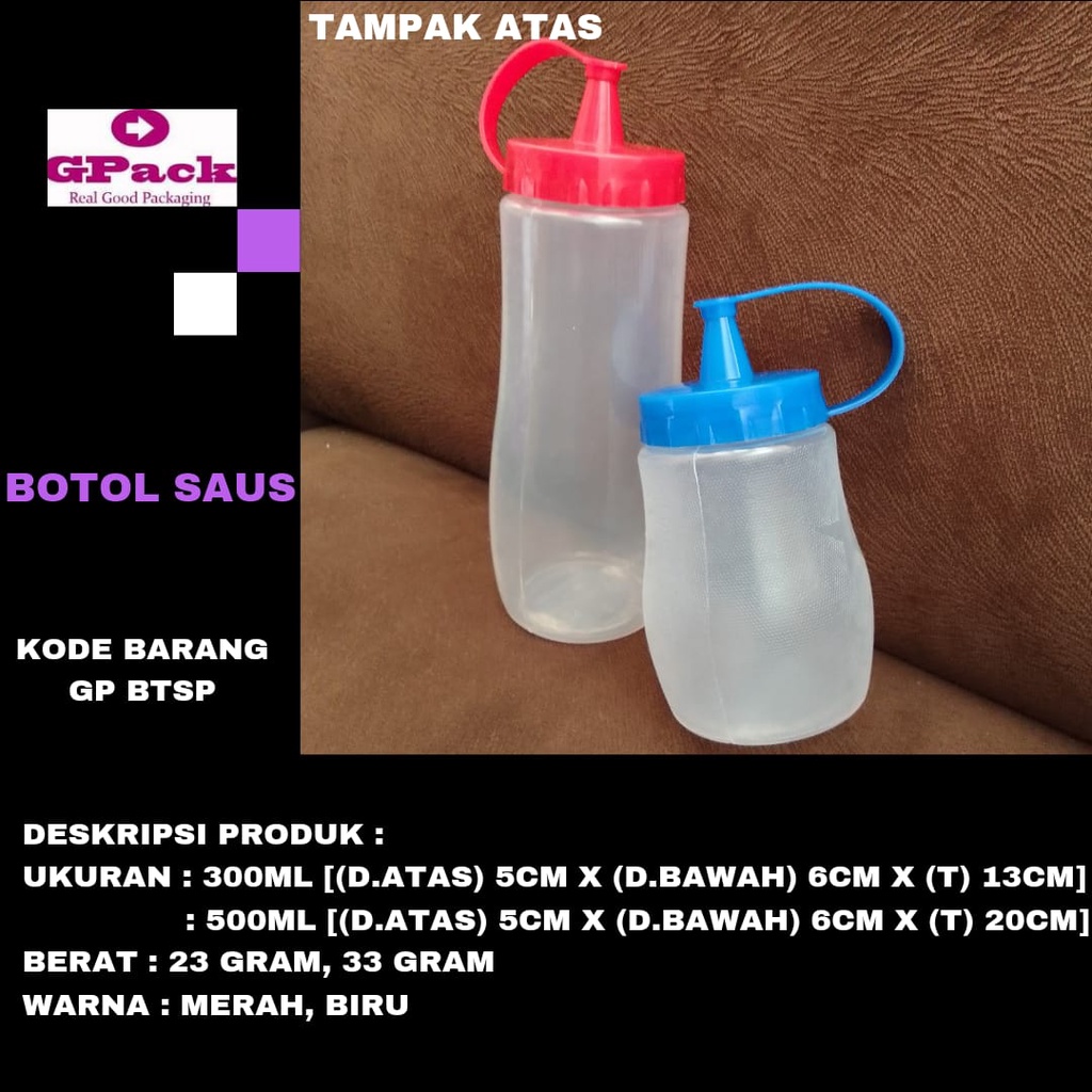 Jual BOTOL KECAP PLASTIK/BOTOL SAUS PLASTIK 300ML,500ML (GP-BTSP ...