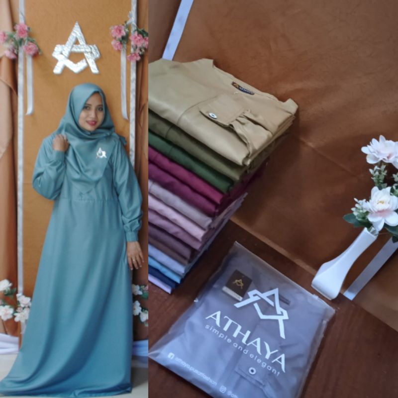 Athaya Dress Gamis Toyobo Polos jameelah series
