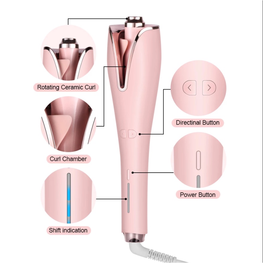 Pengeriting rambut otomatis volume besar gelombang besar otomatis basah dan kering penggunaan ganda spiral listrik pengeriting rambut besi pengeriting malas