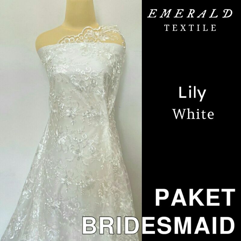 Paket Bridesmaid Spesial Package / Seragam Keluarga / Lamaran / Wisuda / Paket Bridesmaid By Emerald Textile - Lily White