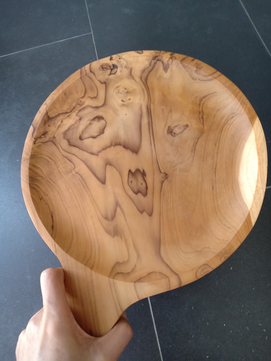 Nampan Pizza Bundar Dari Kayu Jati