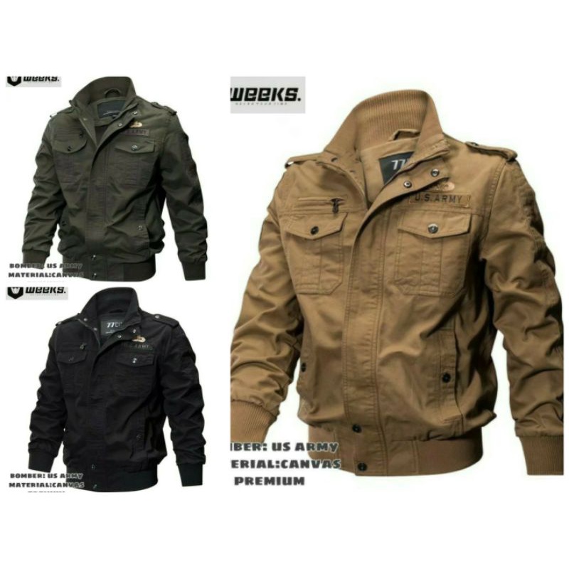 JAKET BOMBER US ARMY / JAKET MODEL TERLARIS