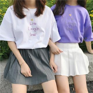 musim panas Kaos  wanita  Korea  lengan pendek Longgar 