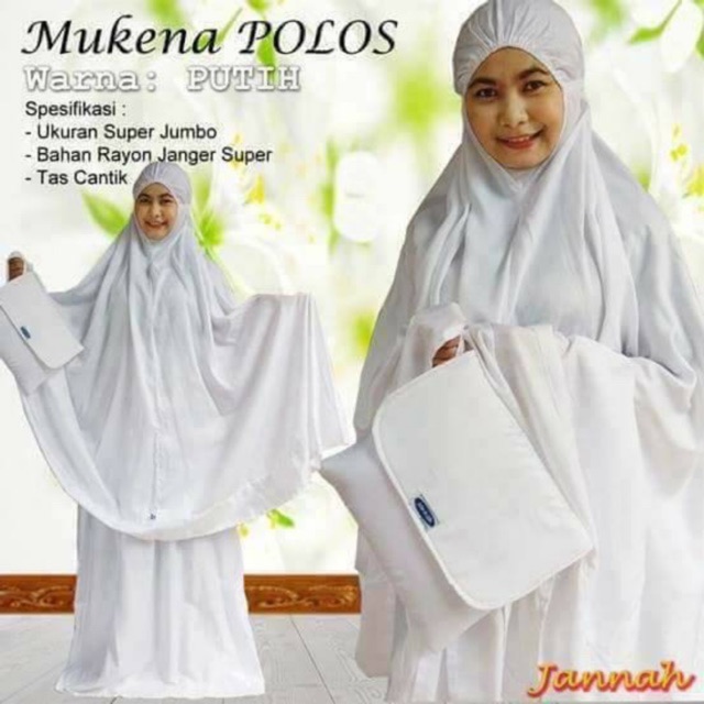 MUKENA BALI MOTIF POLOS (PUTIH)