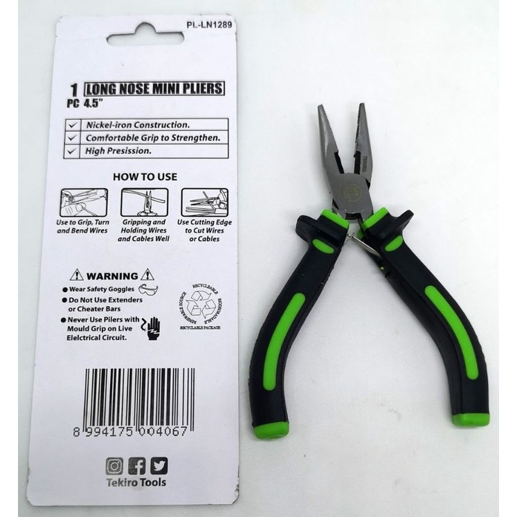 TEKIRO Tang LANCIP MINI 4.5 inch Long Nose Pliers