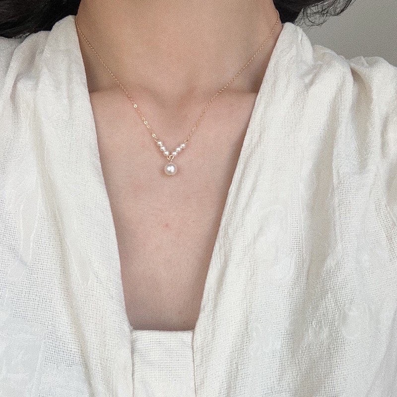 Ark.co - Ashley pearl (single ; double ; multiple) necklace kalung mutiara simple minimalis