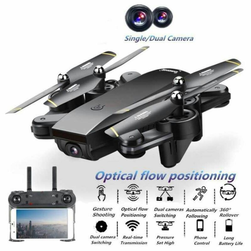 GS8 Drone Camera Selfie Murah WiFi Dual Kamera 2MP With Remote Drone Mini Camera Terbaik DM107S Remote control