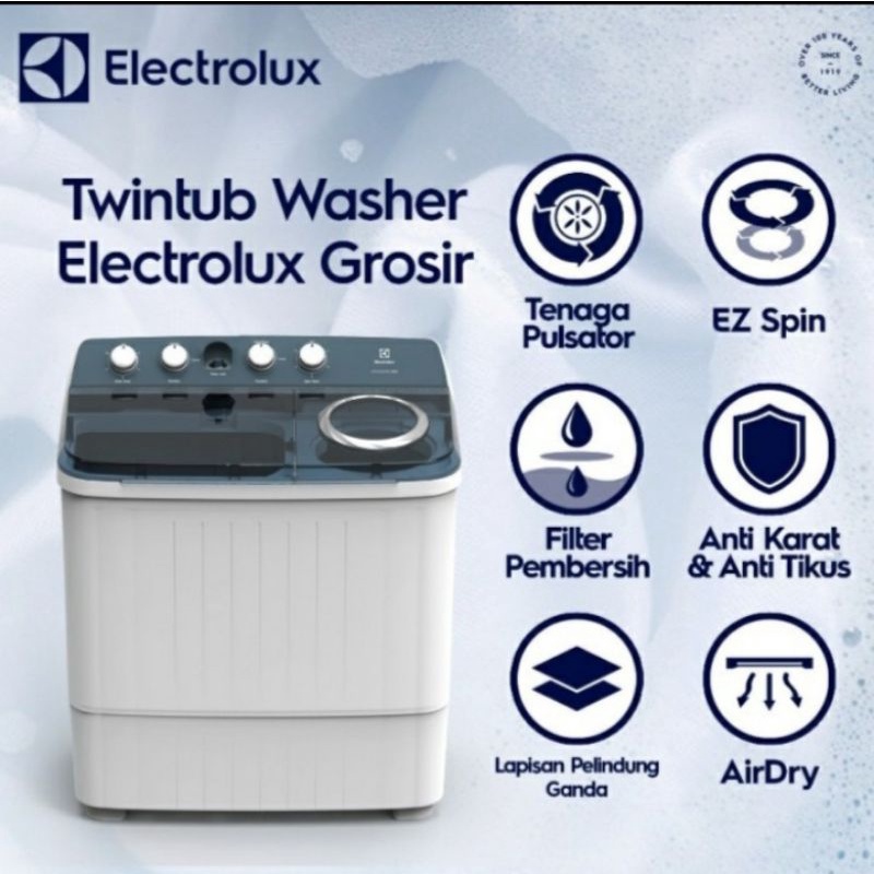 ELECTROLUX mesin cuci 2 tabung ELECTROLUX EWS11262WA(10kg)