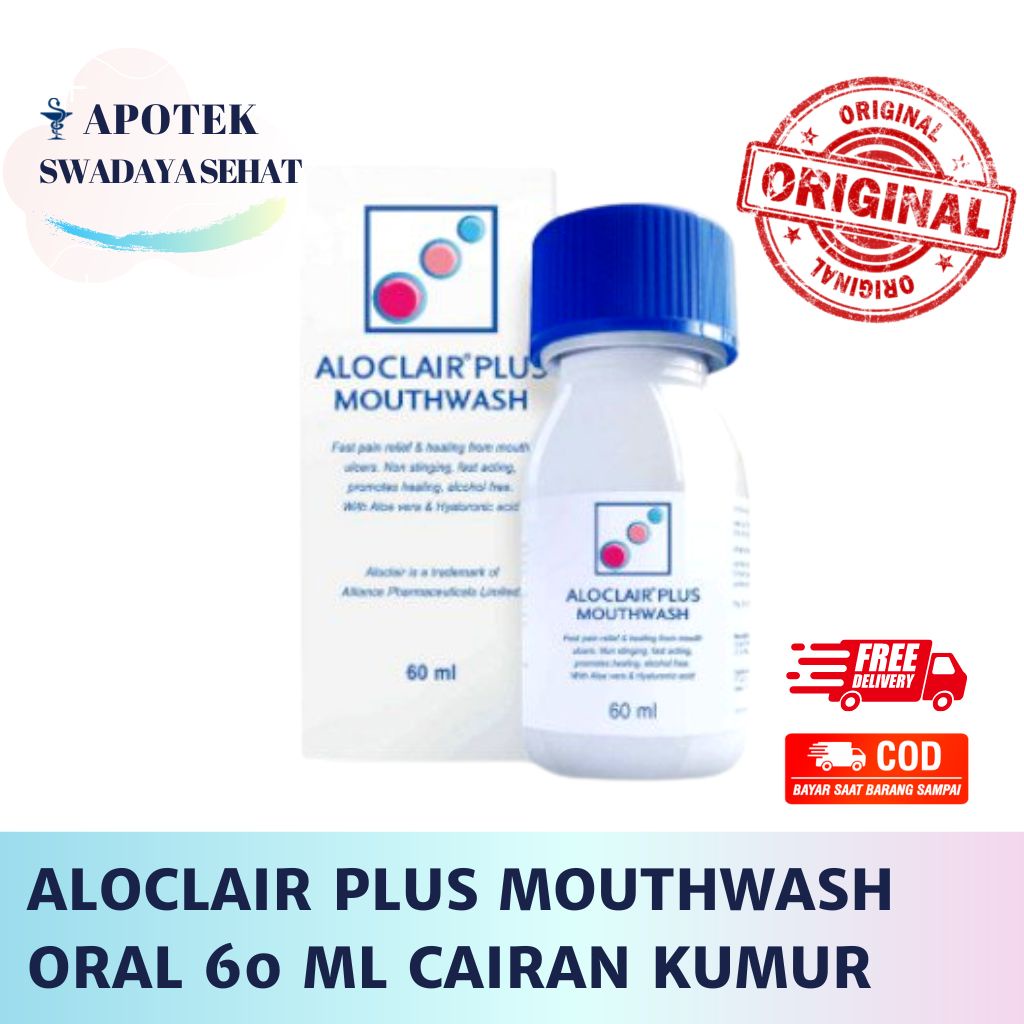 ALOCLAIR PLUS GEL 8 ML - ORAL MOUTHWASH 60ML Kumur - PLUS SPRAY 15 Ml - Obat Luka di Mulut Sarawan Post Operasi Gigi Nyeri